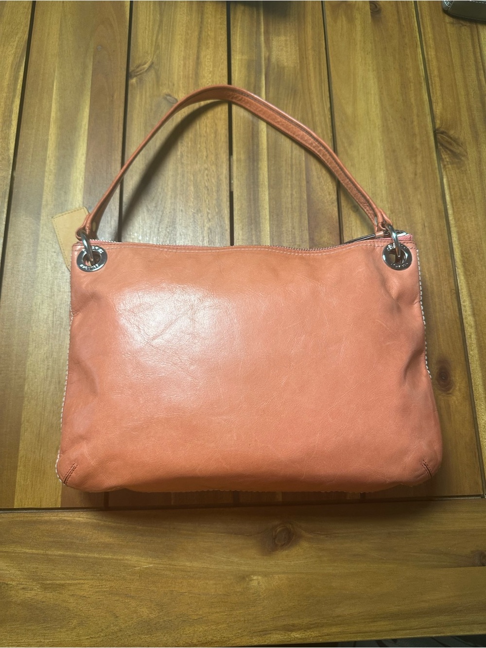 Coach Poppy Hippie Leather Hobo Bag with Matching Wallet in Salmon Pink - Picture 3 of 16